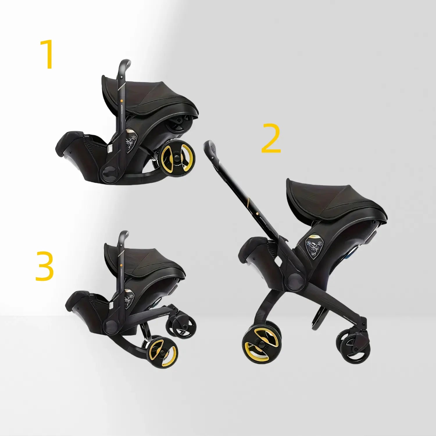 3-In-1 High-Landscape Baby Stroller, Foldable Compact Traveling Stroller with Adjustable Alloy Frame,Convertible Reversible Baby Stroller, Lightweight High-Quality for Mall, Outdoor Use, Compatible with Car Seat (Baby Travel Gear), Baby Items
