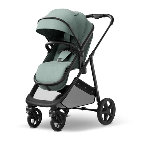 Mompush Wiz 2 in 1 Baby Stroller with Infant Pramette Mode, One Hand Fold Convertible Newborn to Toddler Stroller with Reversible Seat and Large UPF 50+ Canopy|B0BKF9W2KG