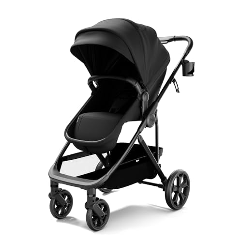 Mompush Wiz 2 in 1 Baby Stroller with Infant Pramette Mode, One Hand Fold Convertible Newborn to Toddler Stroller with Reversible Seat and Large UPF 50+ Canopy|B0BKF9W2KG