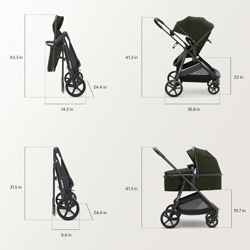 Mompush Wiz 2 in 1 Baby Stroller with Infant Pramette Mode, One Hand Fold Convertible Newborn to Toddler Stroller with Reversible Seat and Large UPF 50+ Canopy|B0BKF9W2KG