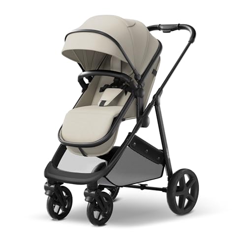 Mompush Wiz 2 in 1 Baby Stroller with Infant Pramette Mode, One Hand Fold Convertible Newborn to Toddler Stroller with Reversible Seat and Large UPF 50+ Canopy|B0BKF9W2KG