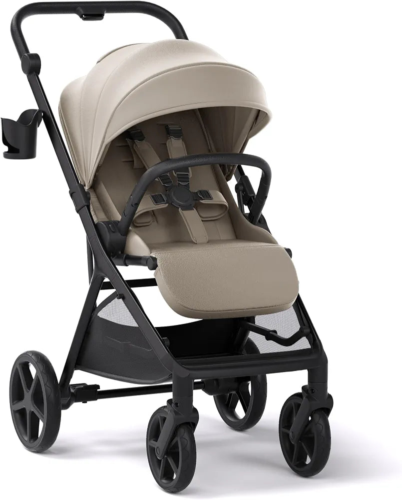 Mompush Vira All-Terrain Stroller, One-Hand Fold Baby Stroller with XL UV50+ Canopy, Multi-Position Recline, Adjustable Handlebar, Removable Washable Seat Pad, Large Storage Basket, Newborn to Toddler