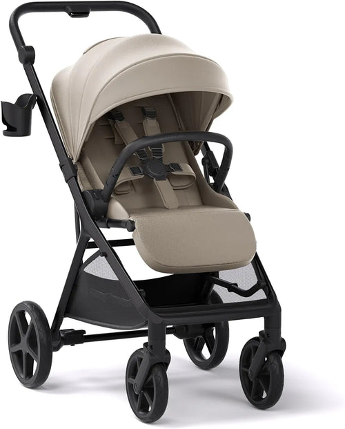 Mompush Vira All-Terrain Stroller, One-Hand Fold Baby Stroller with XL UV50+ Canopy, Multi-Position Recline, Adjustable Handlebar, Removable Washable Seat Pad, Large Storage Basket, Newborn to Toddler