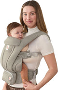 Ergobaby Omni Deluxe Baby Carrier for Newborn to Toddlers 0-48 Months  - 4-Position Breathable Mesh Baby Carrier with Ergonomic Support, Storage Pockets, and Sun Hood - Soft Olive
