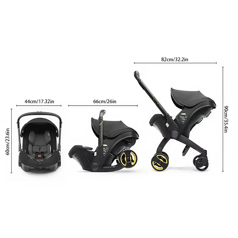 3-In-1 High-Landscape Baby Stroller, Foldable Compact Traveling Stroller with Adjustable Alloy Frame,Convertible Reversible Baby Stroller, Lightweight High-Quality for Mall, Outdoor Use, Compatible with Car Seat (Baby Travel Gear), Baby Items