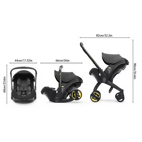 3-In-1 High-Landscape Baby Stroller, Foldable Compact Traveling Stroller with Adjustable Alloy Frame,Convertible Reversible Baby Stroller, Lightweight High-Quality for Mall, Outdoor Use, Compatible with Car Seat (Baby Travel Gear), Baby Items