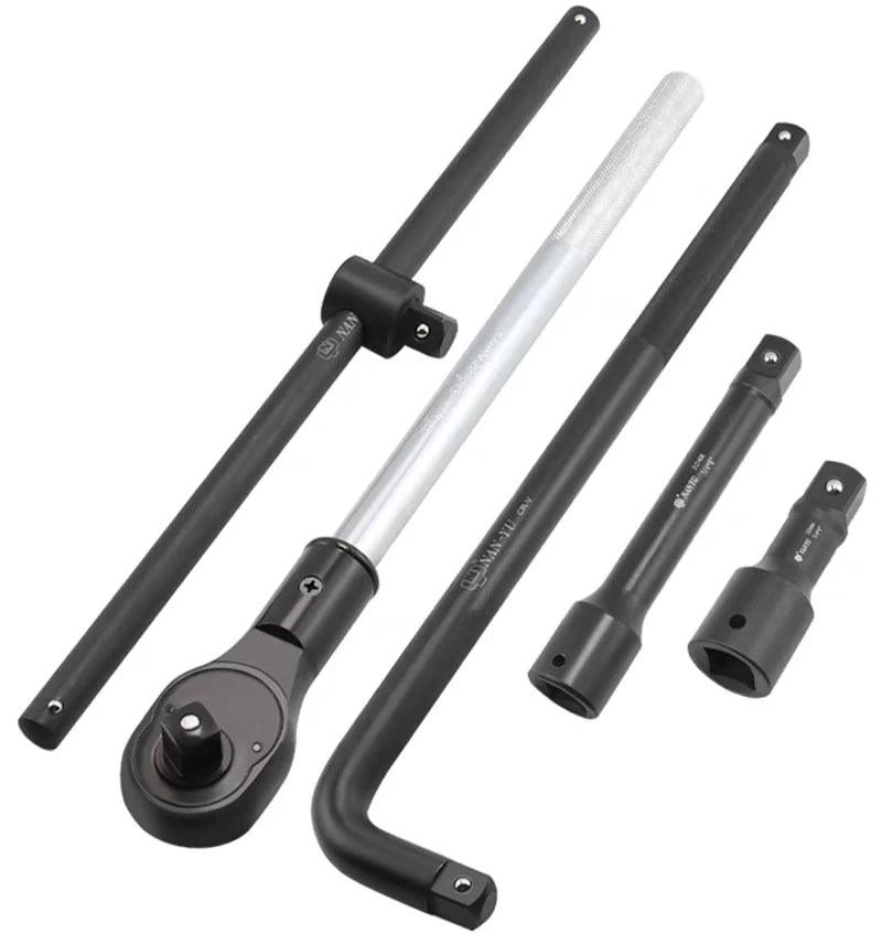 3/4-Inch L-Shaped Bending Bar Socket Wrench Handle Extension 20-Inch Black Phosphate