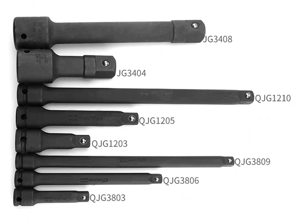 Air Impact Extension Bar 3/8 & 1/2-Inch Drive 3-10-Inch Black Phosphate